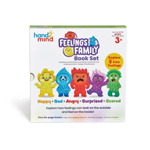 hand2mind - Feelings Family Book Set | Happy, Sad, Angry, Scared and Surprised