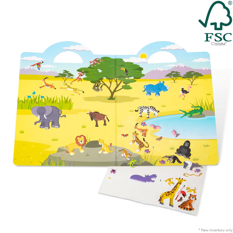 Melissa & Doug - Reusable Puffy Stickers - Safari - safari sticker scenes