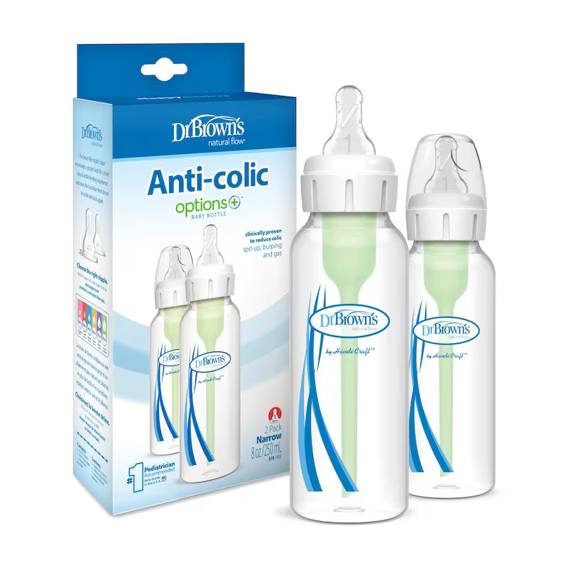 Biberon anti-colique étroit Options+ de Dr Brown's - 250 ml/8 oz - Paquet de 2