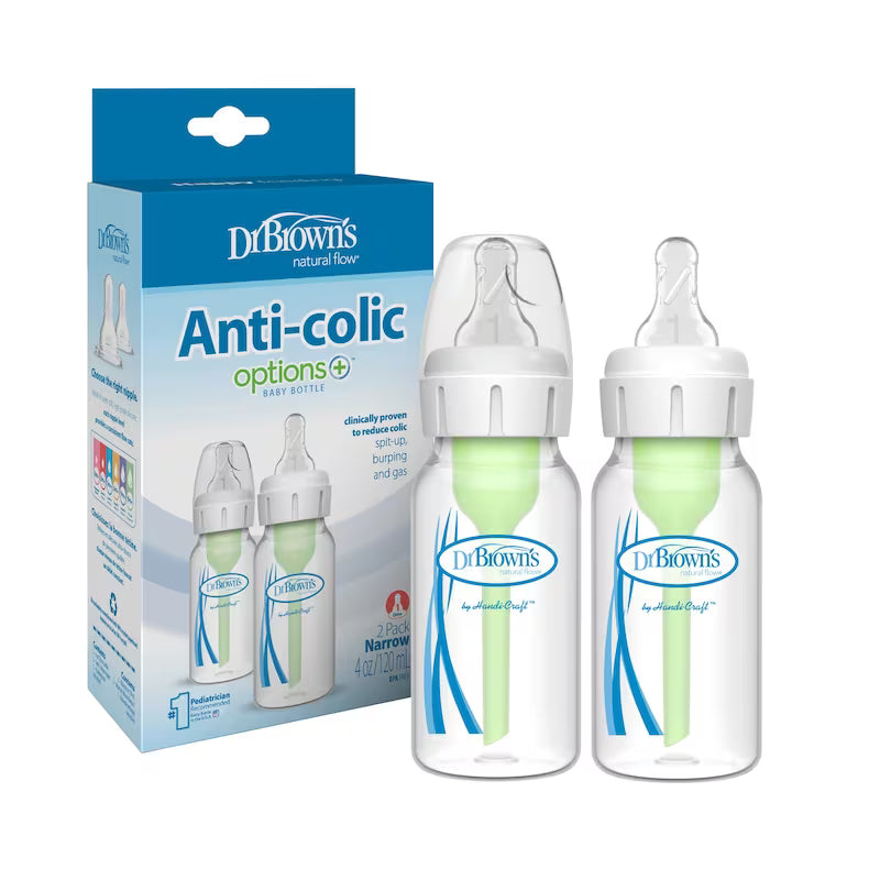 Dr. Brown's - Biberon anti-colique étroit Options+ 120 ml/4 oz, paquet de 2