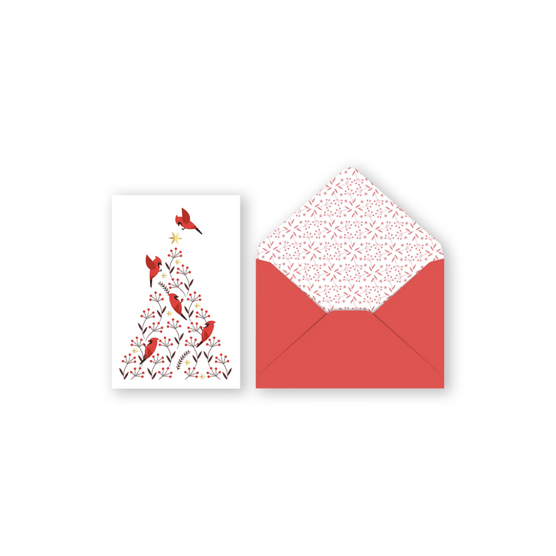 Pierre Belvédère - Mini Christmas Card - Cardinaux en Sapin 2024