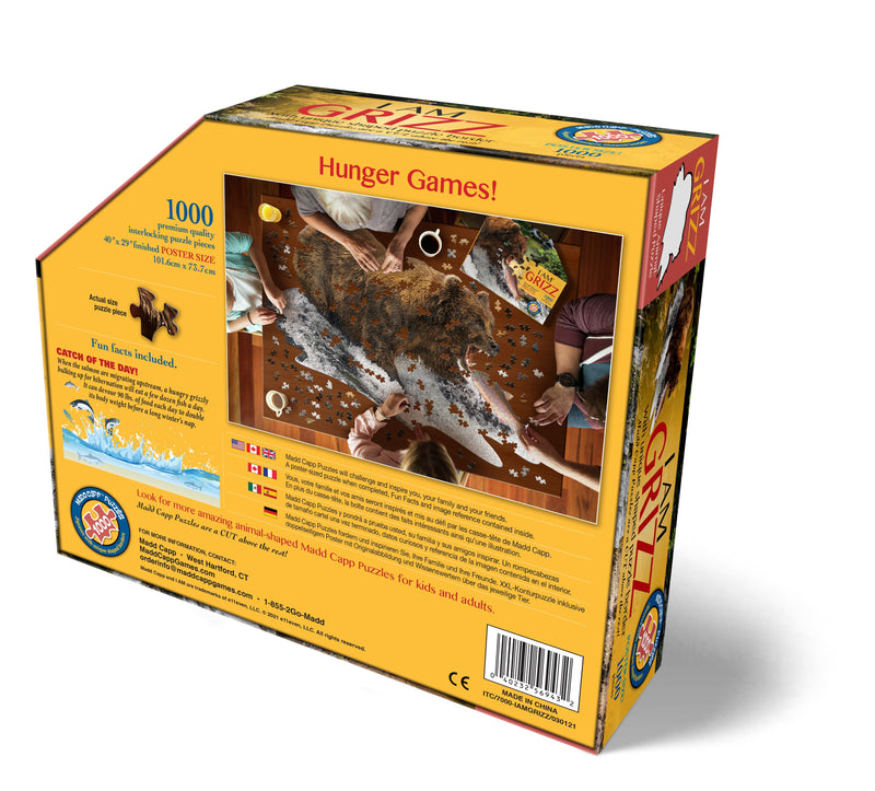 Madd Capp Puzzles – I Am Grizz Jigsaw Puzzle | 1000 Pieces – back of packaging