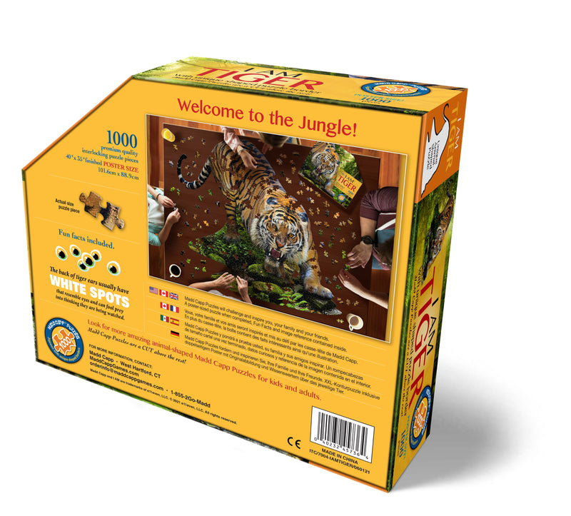 Madd Capp Puzzles – I Am Tiger Jigsaw Puzzle | 1000 Pieces – back of packaging