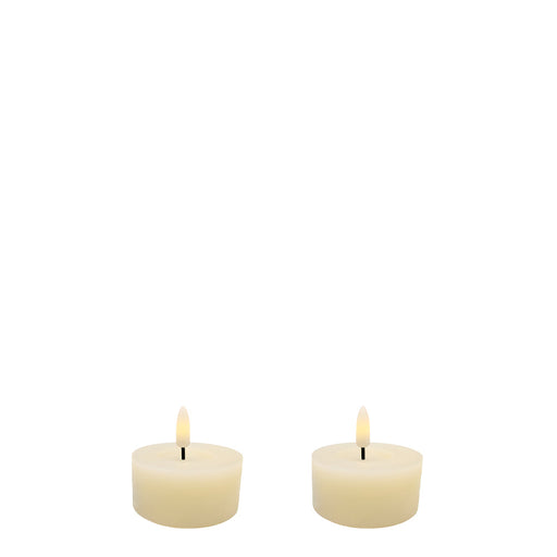 BOWRING - Flameless LED Candle Ivory Set of 2 Tealights 2.5"x 1"