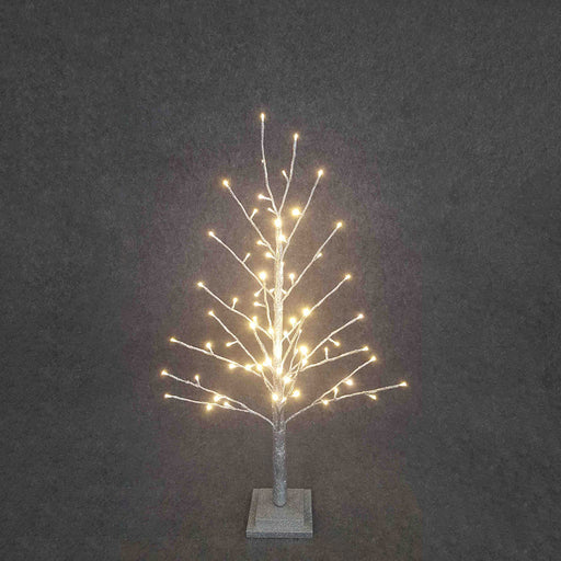 BOWRING - Silver Glitter Tree 90cm/35.5in | 78 Warm White LED Lights