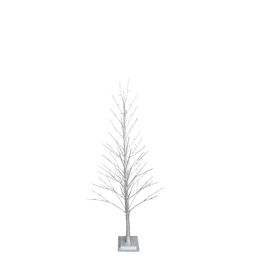 BOWRING - Silver Glitter Tree 150cm/59in | 186 Warm White LED Lights