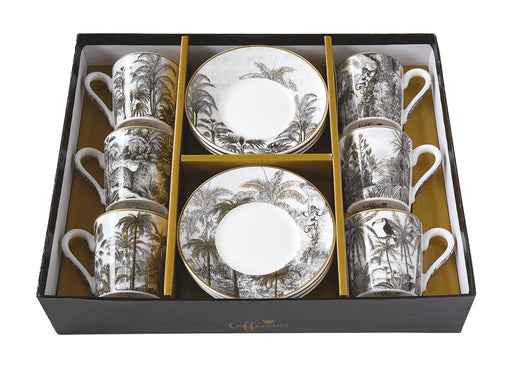 Easy Life - Retro Jungle 100ml (3.4oz) Espresso Cup & Saucer Set of 6