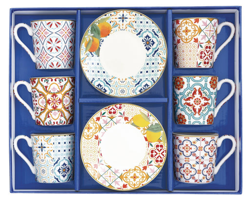 Easy Life - Siracusa 100ml (3.4oz) Espresso Cup & Saucer Set of 6