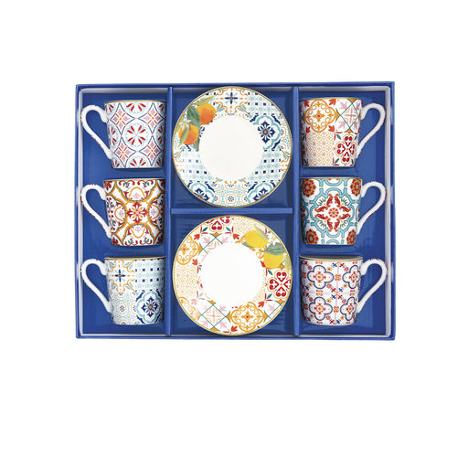 Easy Life - Siracusa 100ml (3.4oz) Espresso Cup & Saucer Set of 6