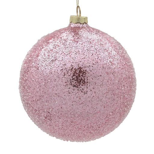 BOWRING - 12cm Iced Blush Ball Ornament