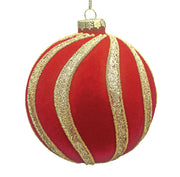 BOWRING - 10cm Spiral Red Ball Ornament