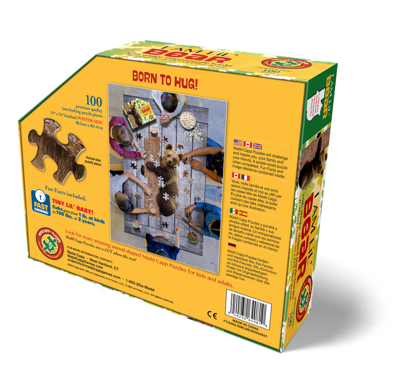 Madd Capp Puzzles – I Am Lil' Bear Jigsaw Puzzle | 100 Pieces – back of packaging