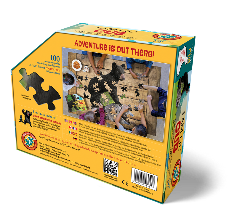 Madd Capp Puzzles – I Am Lil' Cub Jigsaw Puzzle | 100 Pieces – back of packaging