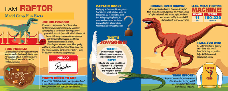 Madd Capp Puzzles – I Am Raptor Jigsaw Puzzle | 100 Pieces – educational Fun Facts insert
