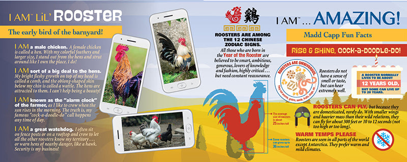 Madd Capp Puzzles – I Am Lil' Rooster Jigsaw Puzzle | 100 Pieces – educational Fun Facts insert