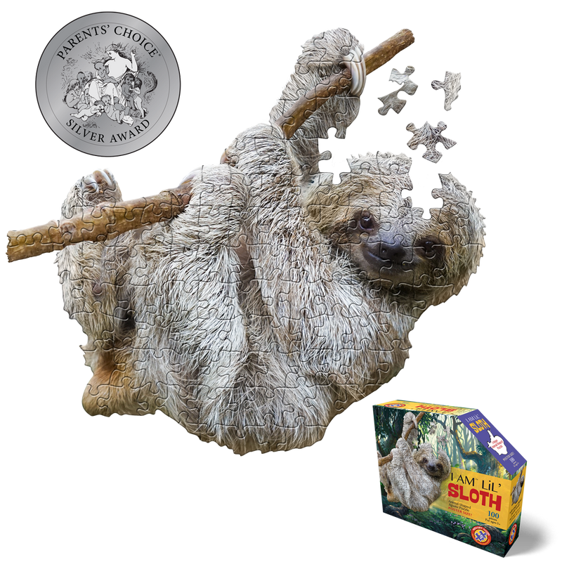 Madd Capp Puzzles – I Am Lil' Sloth Jigsaw Puzzle | 100 Pieces – puzzle and packaging
