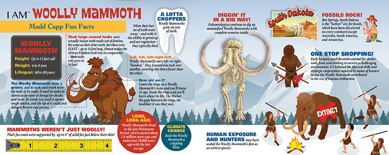 Madd Capp Puzzles – I Am Woolly Mammoth Jigsaw Puzzle | 100 Pieces – educational Fun Facts insert