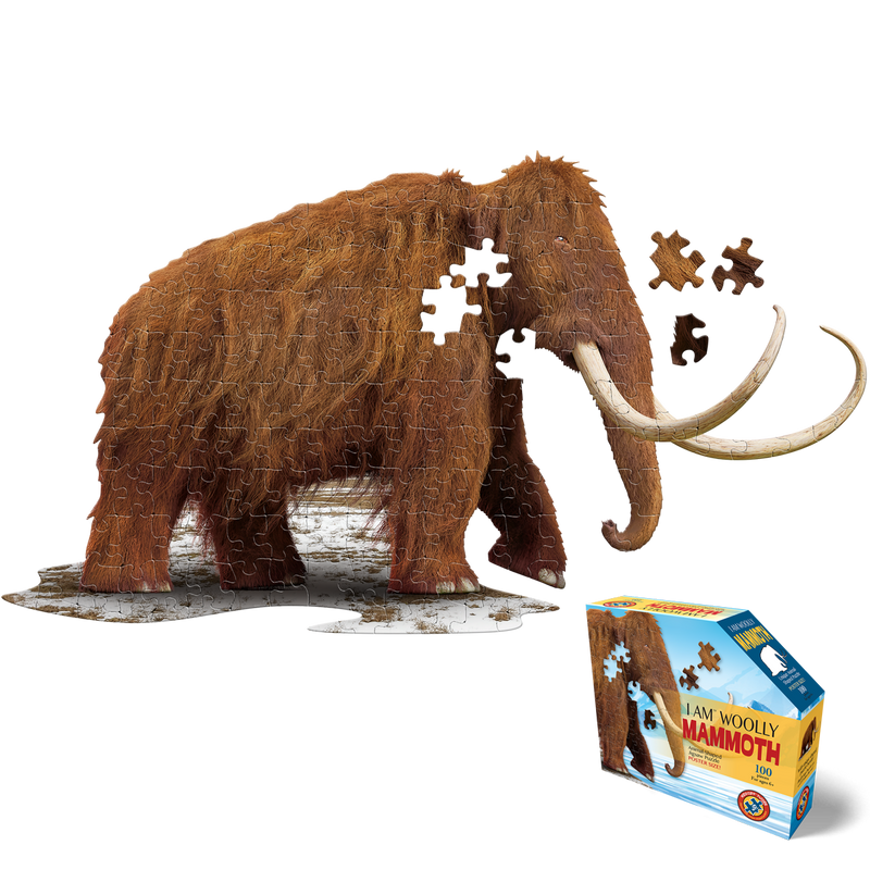 Madd Capp Puzzles – I Am Woolly Mammoth Jigsaw Puzzle | 100 Pieces – puzzle and packaging