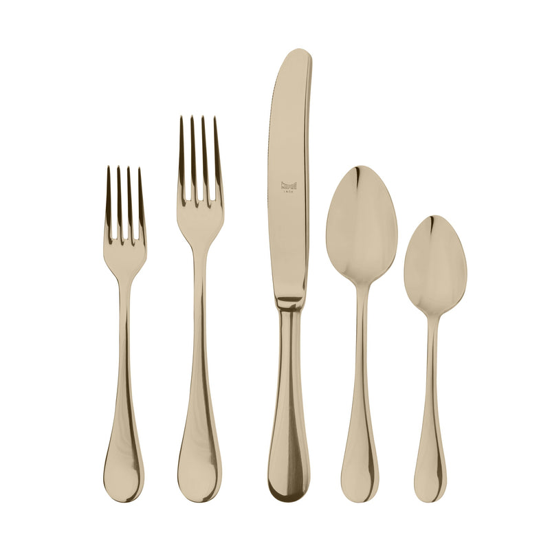 Mepra - Brescia Champagne Flatware Set - 5 Pcs. Plain – MPR-1020B22005C – Image 1