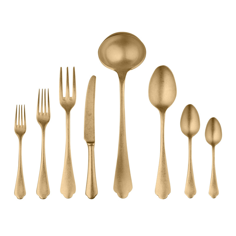 Mepra – Dolce Vita Pewter Gold – 43-Piece Flatware Set – 106422043PO – Image 1