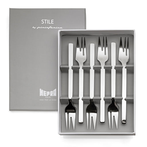 Mepra - Stile By Pininarina Cake Fork Set - 6 Pcs. - Mirror – MPR-107544615 – Image 1