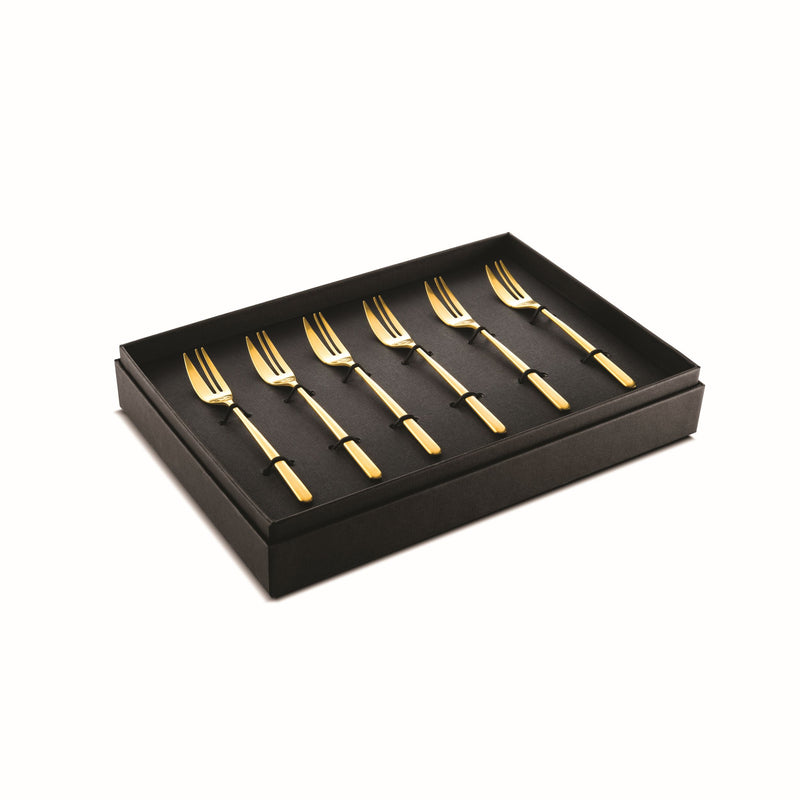Mepra - Linea Ice Gold Cake Fork Set - 6 Pcs. – MPR-108144115 – Image 1