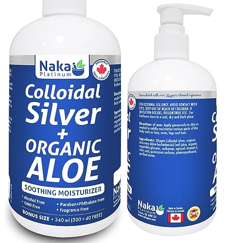 Naka Platinum Colloidal Silver and Organic Aloe Gel, 340 mL bottle