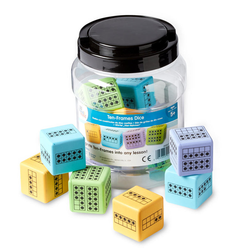 Hand 2 Mind - Colorful Foam Ten - Frame Dice (Set of 12)