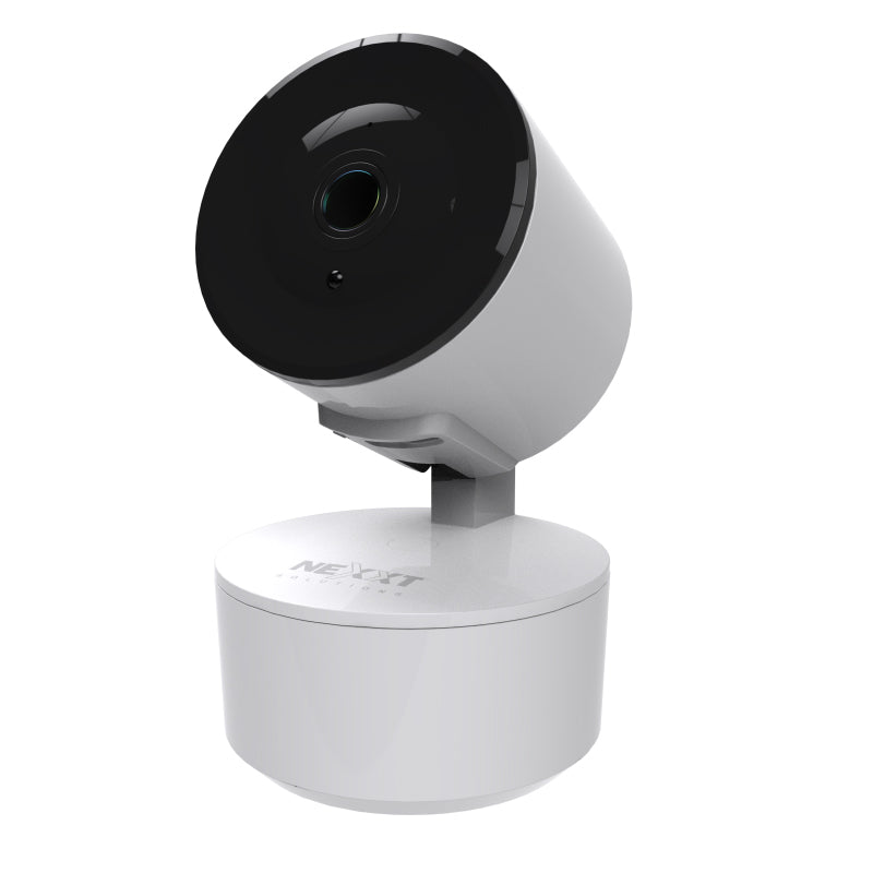 Nexxt NHC-P710 V2 indoor Wi-Fi camera, white, front lens detail