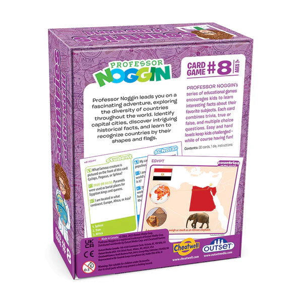 Outset Media - Jeu de cartes sur les pays du monde du professeur Noggin