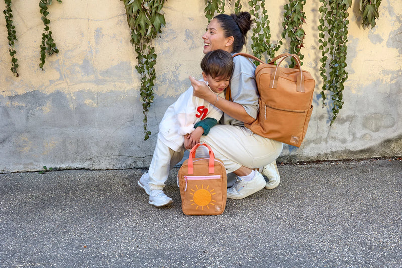 Lassig - Little Gang - Square Backpack Small GOTS - Little One & Me Caramel (Little One & Me Caramel)