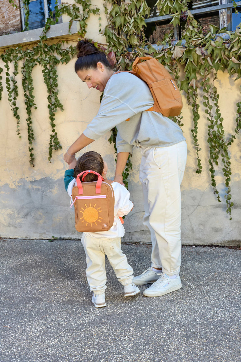 Lassig - Little Gang - Square Backpack Small GOTS - Little One & Me Caramel (Little One & Me Caramel)