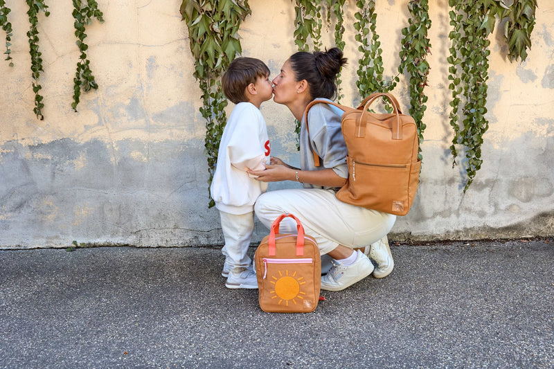 Lassig - Little Gang - Square Backpack Small GOTS - Little One & Me Caramel (Little One & Me Caramel)