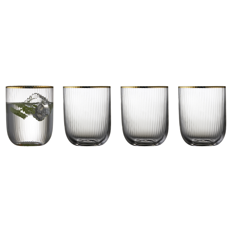 Lyngby Glas – Palermo Gold Tumblers (4-Pack) – 350 mL – four-piece set