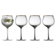 Lyngby Glas – Palermo Gold Gin & Tonic Glasses (4-Pack) – 650 mL – four-piece set