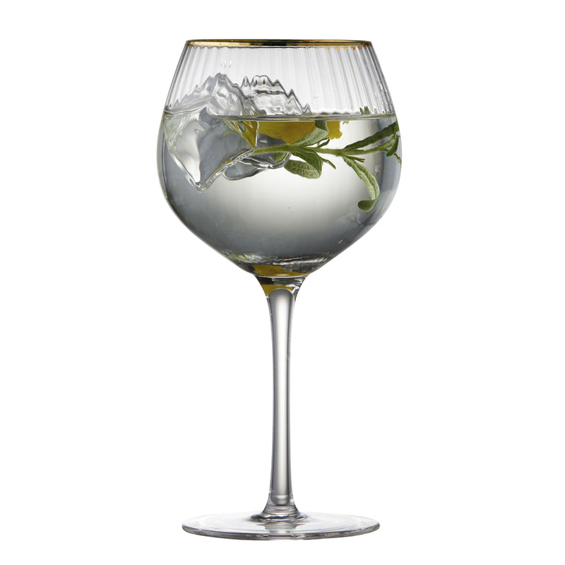 Lyngby Glas – Palermo Gold Gin & Tonic Glasses (4-Pack) – 650 mL – filled glass