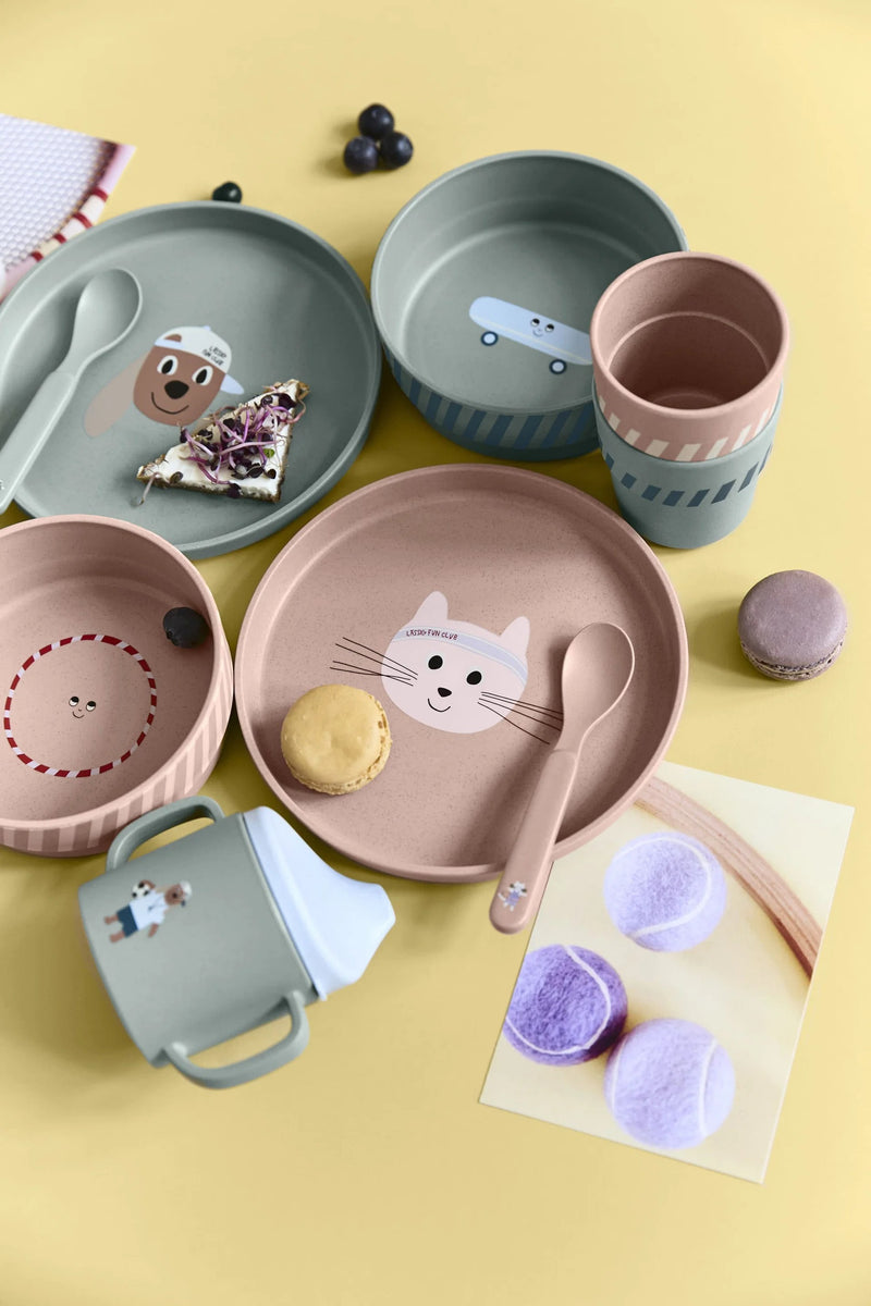 Lässig - Coffret repas (assiette, bol, tasse, cuillère)
