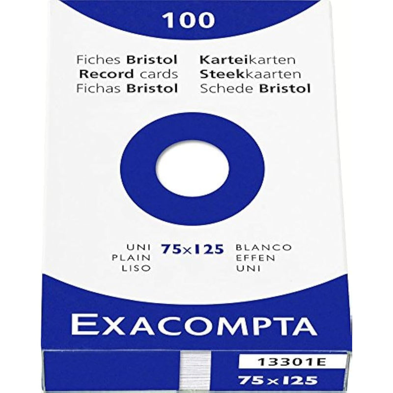 100 White Bristol Cards Blank (3X5in)