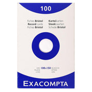 100 White Bristol Cards Blank (4X6in)