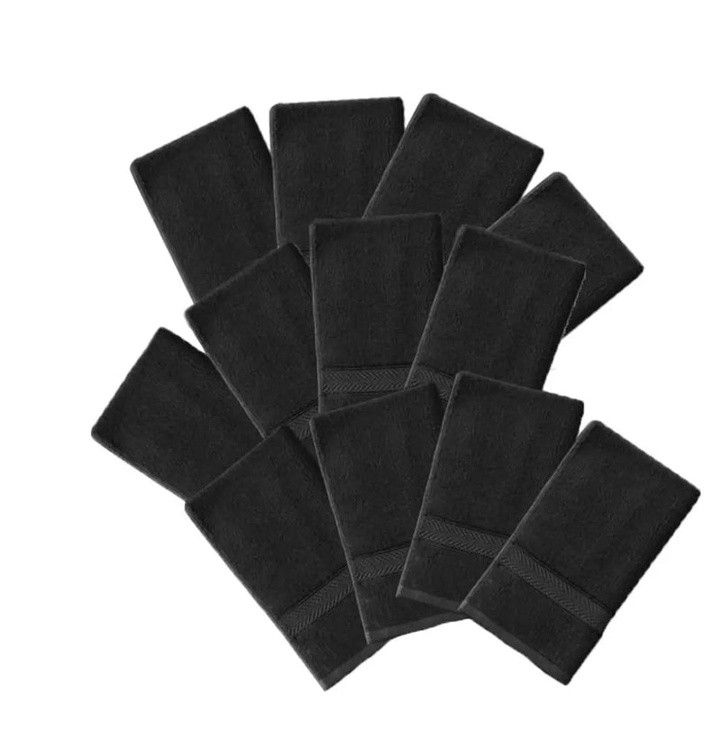 BaByliss - Babyliss Pro Cotton Black Towesl (12 units) 16 × 28 in