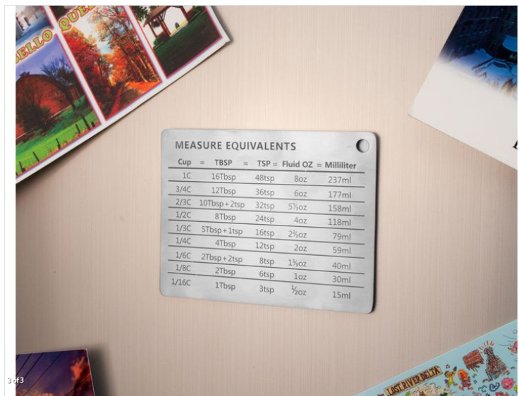 Kitchen Basics - Magnetic Kitchen Conversion Chart 24