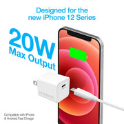 Naztech – 20W USB-C PD Mini Wall Charger – White – 20W output