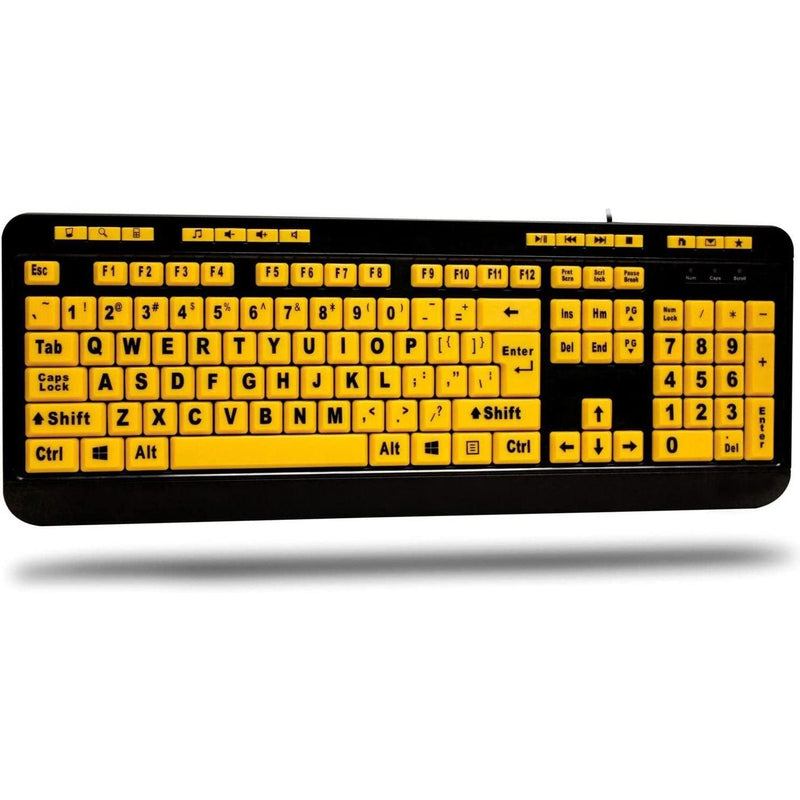 Adesso Luminous 4X large print keyboard with black print on yellow keys