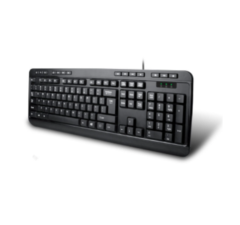 Adesso Wired Spill-Resistant Multimedia Keyboard in black