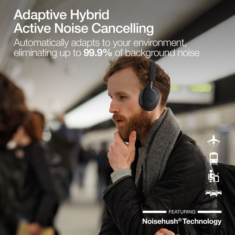 Naztech – AURA 360 ANC Wireless Over-Ear Headphones – Midnight – adaptive ANC