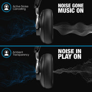 Naztech – AURA 360 ANC Wireless Over-Ear Headphones – Midnight – ANC and transparency modes