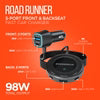 HyperGear – Chargeur de voiture 5 ports 98W Road Runner, 2 ports siège avant USB-A (18W) et USB-C (30W), 3 ports siège arrière USB-A (18W) et 2x USB-C (30W et 20W) avec câble prolongateur de 1,5 m – Noir