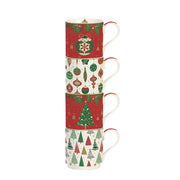 STUDIO-1811 - Jingle Bells 275ml (9.3oz) Stacking Mugs Set of 4