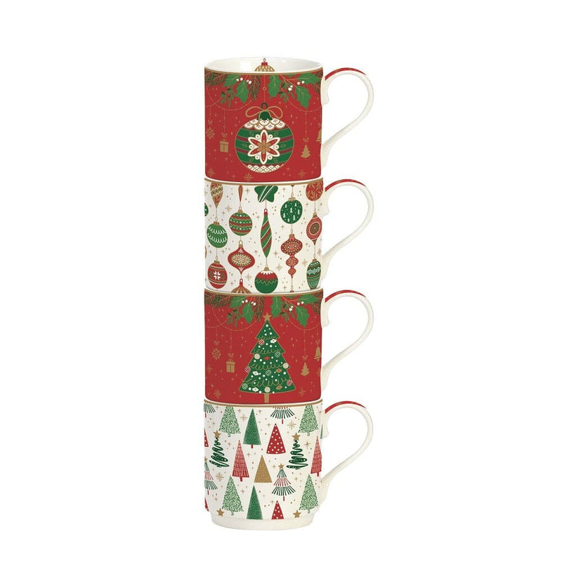 STUDIO-1811 - Jingle Bells 275ml (9.3oz) Stacking Mugs Set of 4