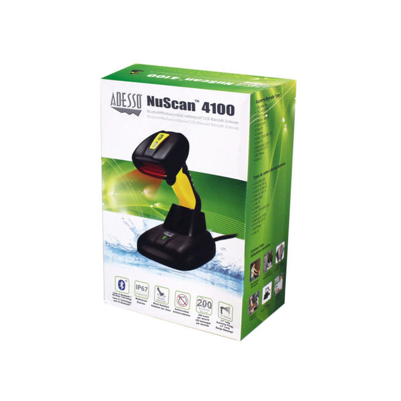 Adesso NuScan 4100B Bluetooth antimicrobial waterproof barcode scanner with charging cradle – view 8